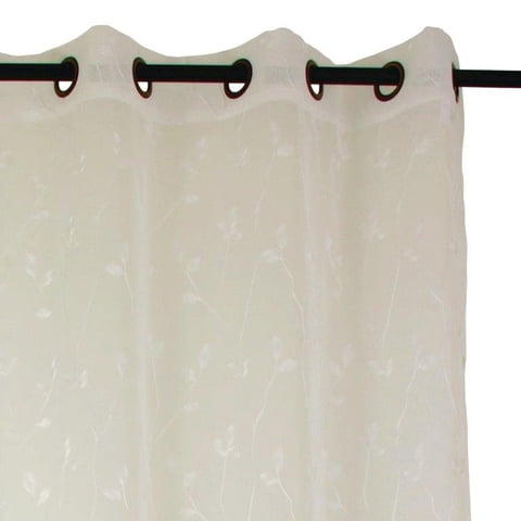 Masel - Set 2 Cortinas Velo Bordado Teresita 1.40 X 2.25 Blanco