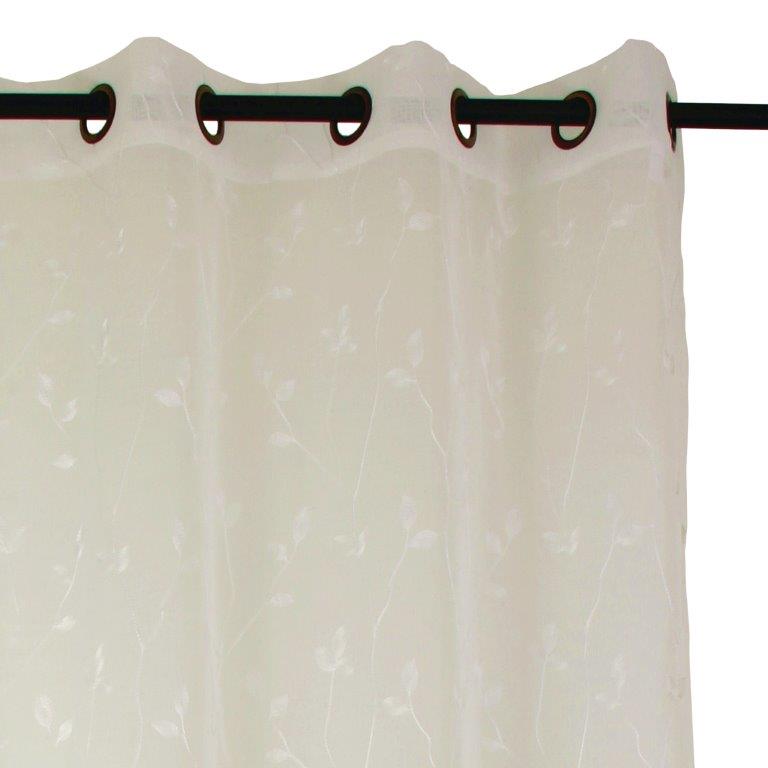 Masel - Set 2 Cortinas Velo Bordado Teresita 1.40 X 2.25 Blanco