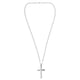 thumbnail image 5 of Collar de cadena colgante con crucifijo de oración cristiana de acero inoxidable, plata, 5 of 5