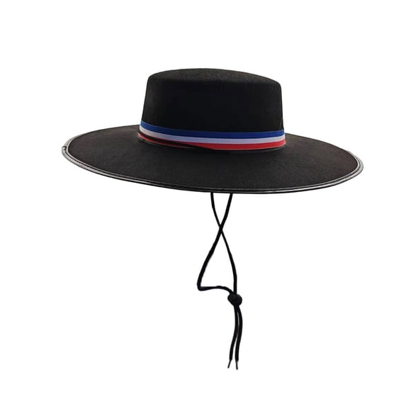 Sombrero Huaso Chileno Negro Tricolor Ideal Fiestas Patrias