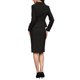 thumbnail image 3 of Conjunto de traje de falda de 2 piezas para mujer, formal de negocios, blazer de manga larga y falda lápiz para oficina L Negro, 3 of 6
