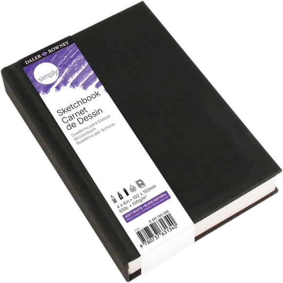 Cuaderno de dibujo Daler Rowney Simply 4 x 6 pulgadas, 110 hojas, 100 GSM
