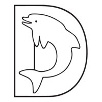 Rienda Libre Graphics - Decomural D Dolphin Alphabet Childrens Ws-34454
