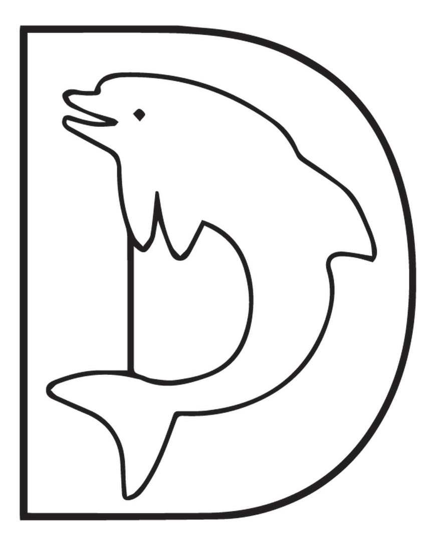 Rienda Libre Graphics - Decomural D Dolphin Alphabet Childrens Ws-34454