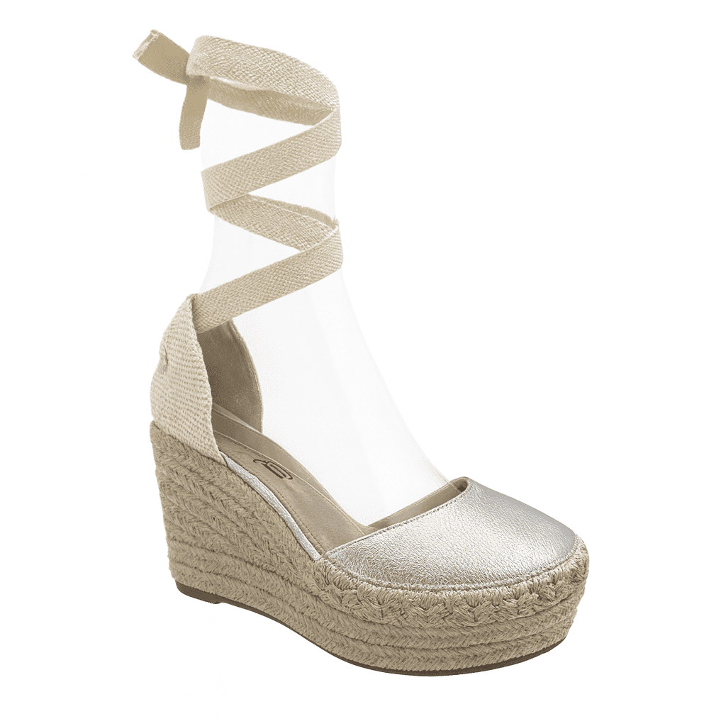 Danicolle Calzado - Sandalia Con Amarre Plateado Danicolle