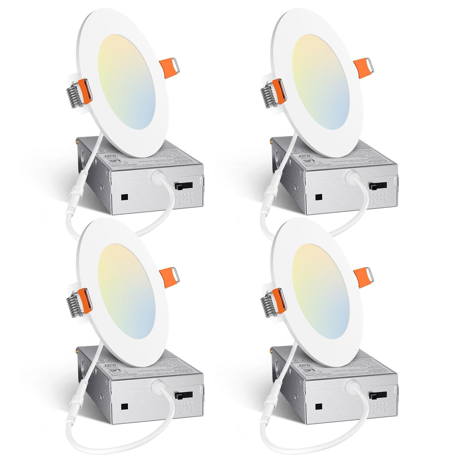 Luminaria Amico De 4 Pulgadas, Paquete De 4, Led Regulable 5cct
