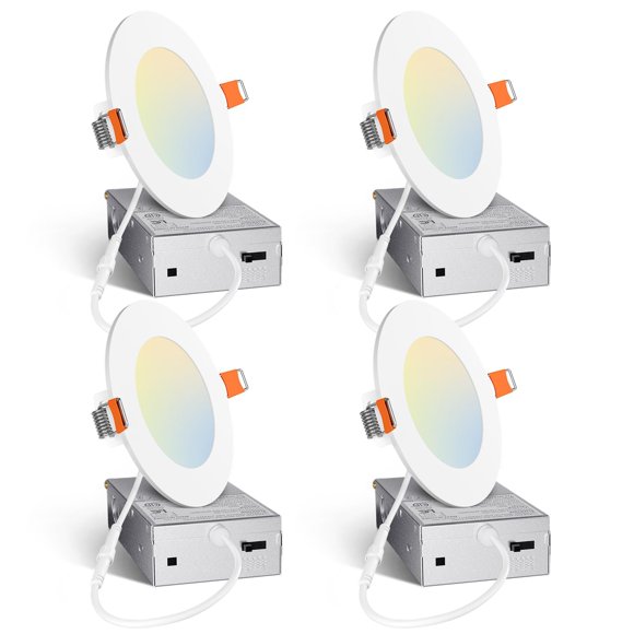 Luminaria Amico de 4 pulgadas, paquete de 4, LED regulable 5CCT