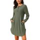 thumbnail image 2 of INSPIRE CHIC Vestido cómodo acanalado de manga larga para mujer con textura ondulada única, ropa casual, camisetas, XL Verde, 2 of 6