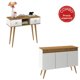 thumbnail image 1 of Set Living Ra02-Rb03 Buffet 3 Puertas + Arrimo 2 Cajones Blanco - Nogal, 1 of 5