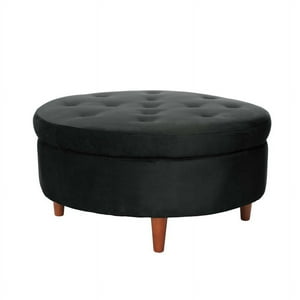 Latam Home - Pouf Paris Tela Velvet Negro