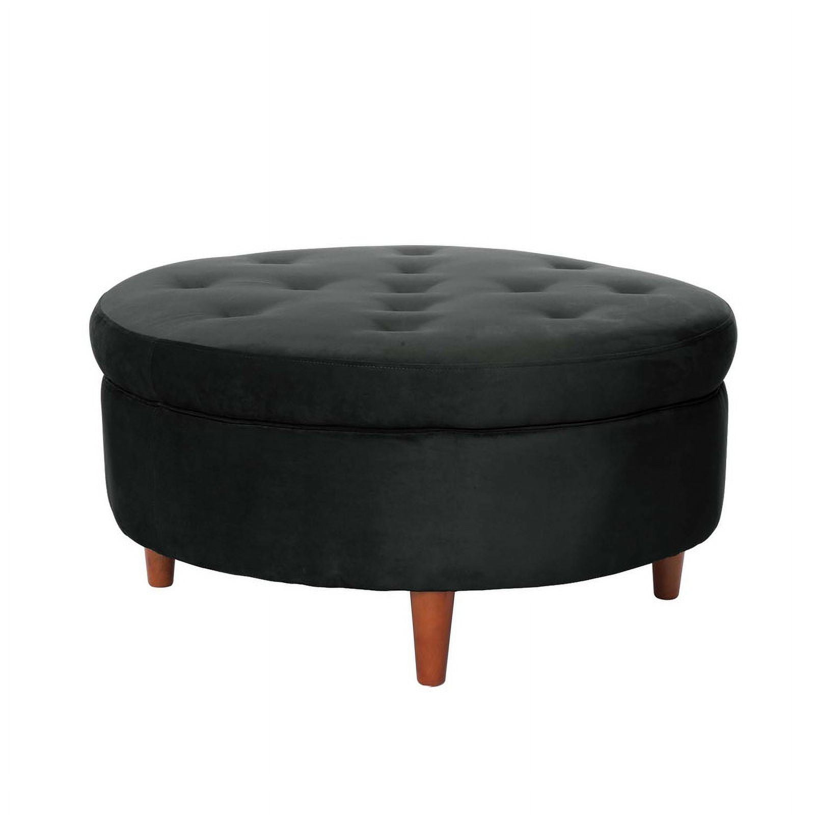 Latam Home - Pouf Paris Tela Velvet Negro