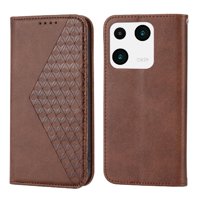 Funda Flip Foxdock Para Xiaomi 13 Pro , Estilo Billetera Con Diseño Rombo, Correa De Mano Y Soporte, Uso Diario