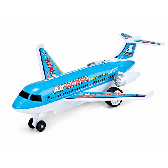 Avión a Control Remoto para Niños con Luces Modelo Aircraft Azul 26 cm 3+ Años