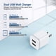 thumbnail image 3 of Cargador de pared USB LUOATIP, paquete de 3 unidades, 2,1 A/5 V, doble puerto para iPhone, 3 of 7