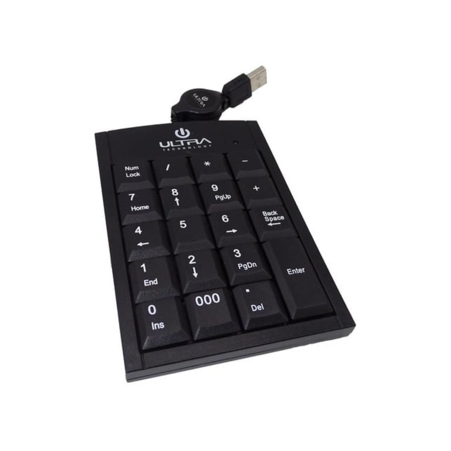 Ultra - Teclado Numerico Slim Usb Cable Retractil Negro K200