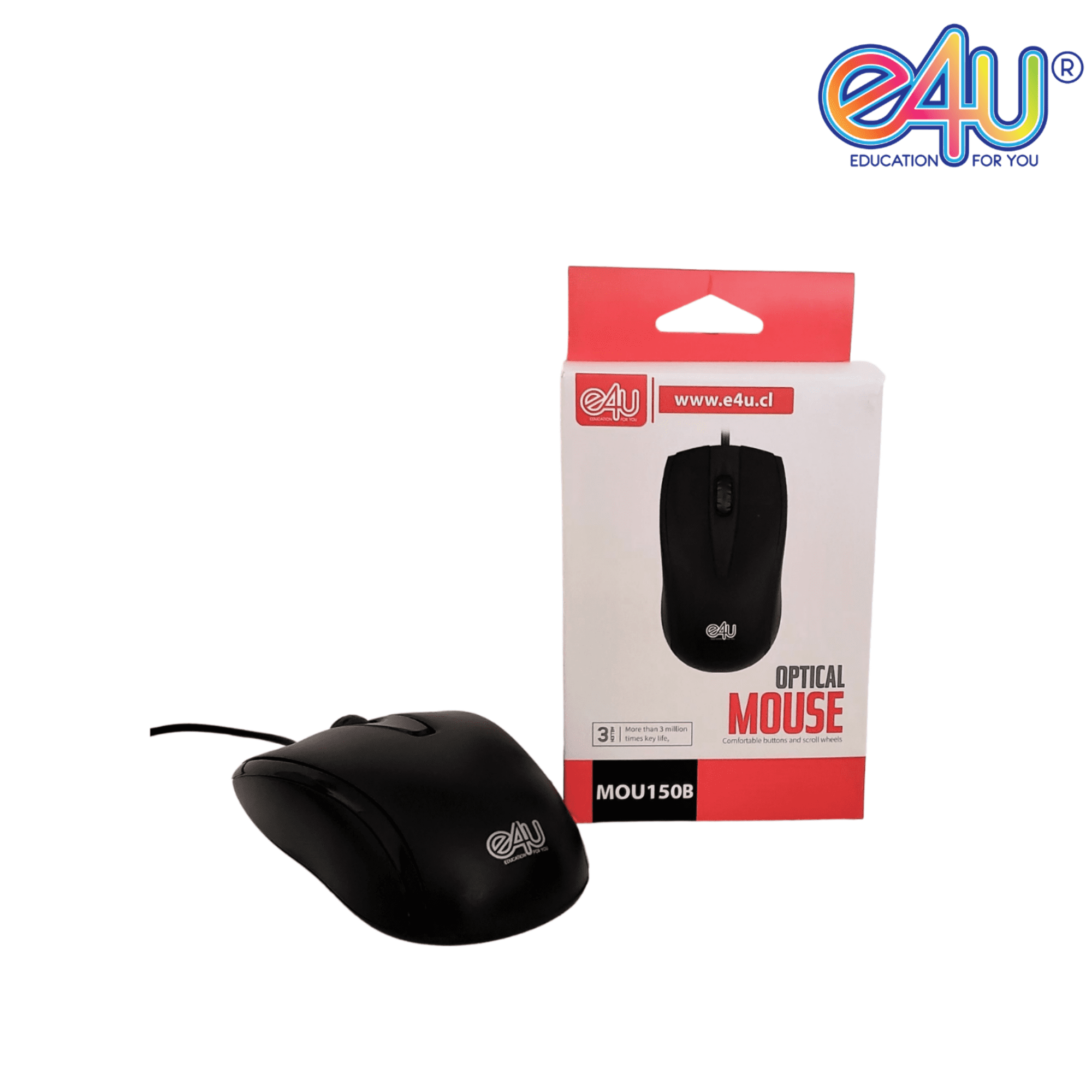 E4u Mouse Usb Negro