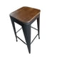 thumbnail image 3 of Taburete Piso Metal Tolix Asiento Madera Comedor Bar LF5-03W - negro, 3 of 4