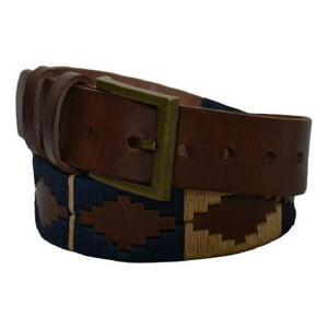 Cinturón Cuero Bordado Pampa Café Talla S Raiquen Cafe S