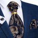 thumbnail image 2 of Corbata Gruesa Ascot, Anillo Dorado, Paño Y Colleras Hombres azul Talla Única, 2 of 7
