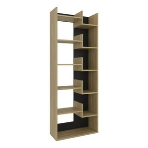 Fmfurniture - Biblioteca 6 Niveles Café Claro Y Negro