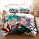 thumbnail image 1 of Nuevo juego de ropa de cama de My Hero Academia (tamaño individual, matrimonial, queen y king) - Figuras de acción de Todoroki, Bakugou y Deku: 1 funda nórdica, 2 fundas de almohada., 1 of 3