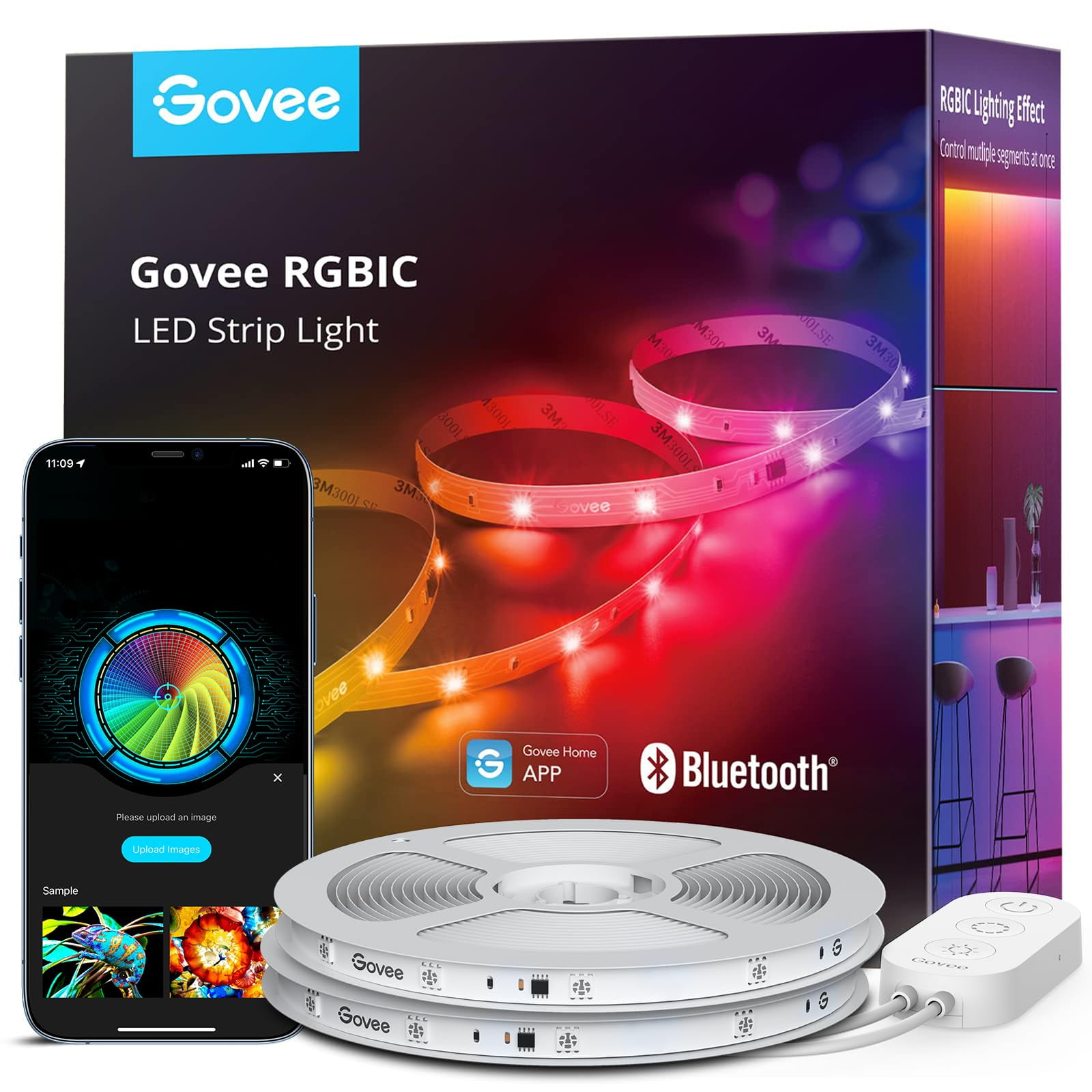 Tira de luces LED Govee RGBIC, 20 m, Bluetooth APP Control | Lider