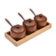 thumbnail image 4 of Tarro De Madera Para Especias, Botes De Condimentos A Prueba De Polvo Para Restaurantes, Granja, Cafetería, Tres Tarros Con Bandeja, 4 of 5