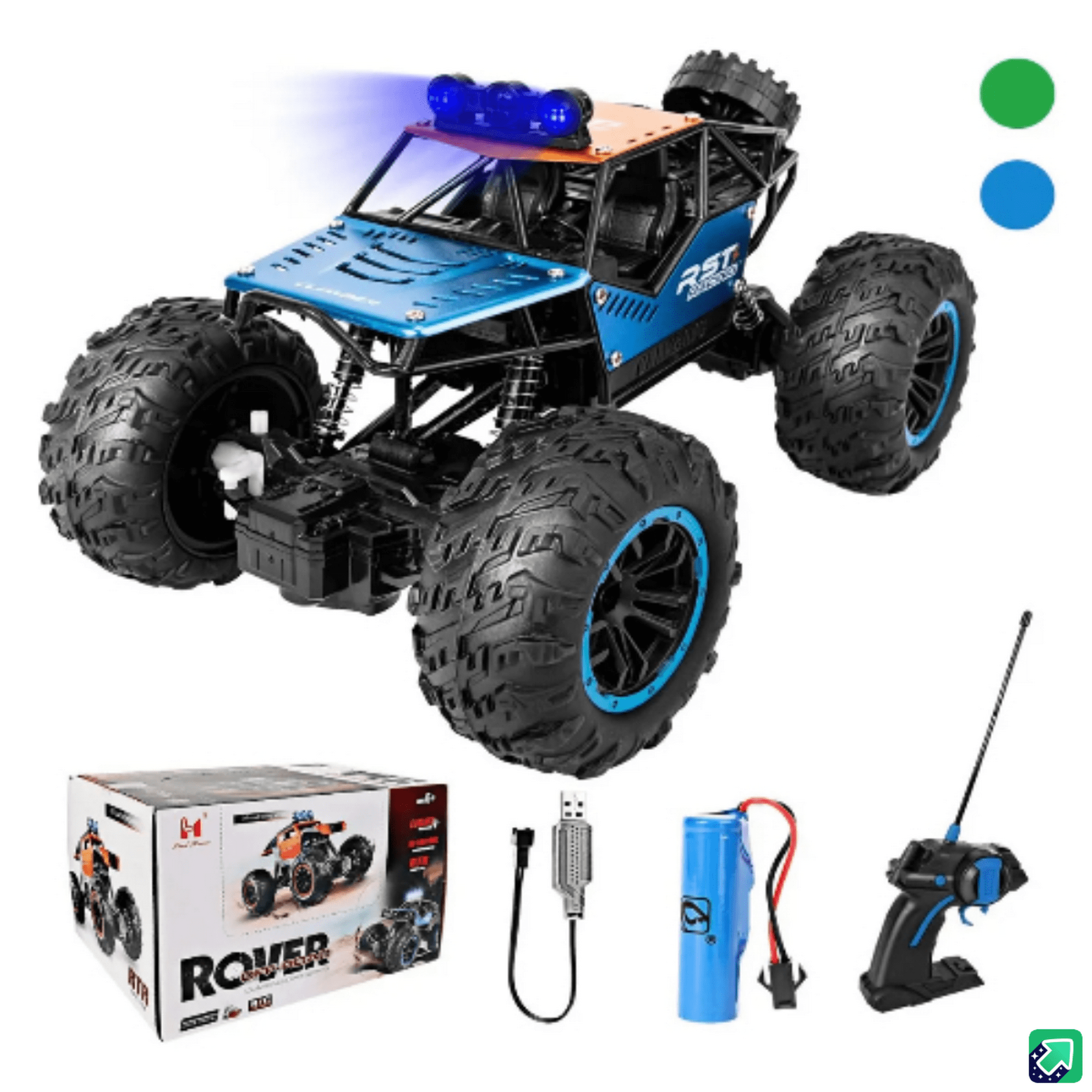 Genérico - Auto Carro A Control Remoto Recargable 4x4 Con Led 18km/h