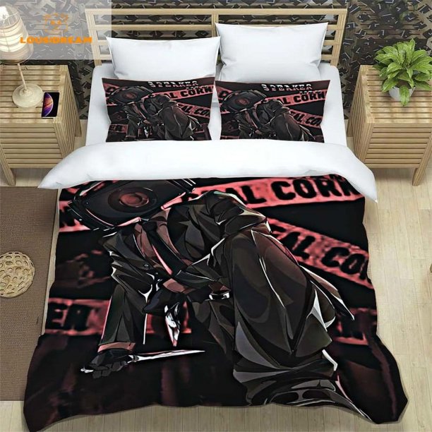Skibidi toilet funny KPRL speaker cartoon duvet case pillowcase bedding set twin full King for Kids adults bedroom