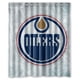 thumbnail image 1 of Cortina de ducha con el logotipo de los Edmonton Oilers, juego de cortinas de baño con ganchos, tamaño 60 x 72 pulgadas, 1 of 3