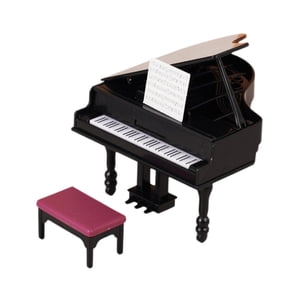 Bothyi - Mini Piano De Cola Para Casa De Muñecas A Escala 1:12 Con Taburete Para Sala De Estar, Dormitorio, Casa De Juegos