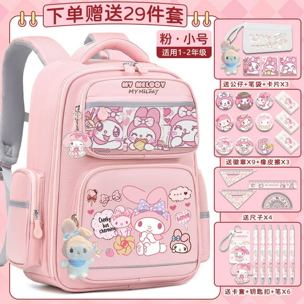 Sanrio New Melody Student Schoolbag Stain-Resistant Casual and Lightweight Shoulder Pad Waterproof Cute Backpack