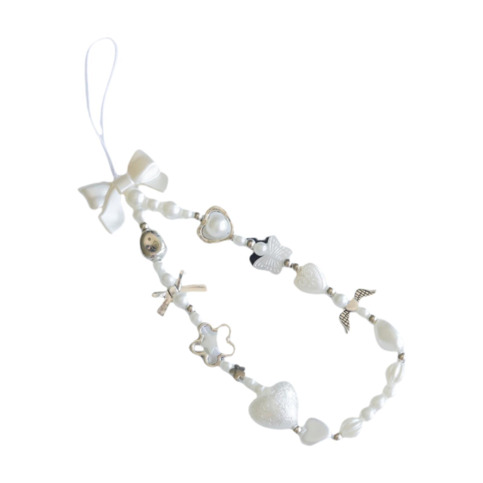 Magideal - Cordón Para Teléfono Con Forma De Mariposa, Cadena Para Teléfono, Decoración Para Bolso, Bonito Colgante Para Teléfono, Cordón Con Cuentas, Correa Con