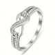 thumbnail image 4 of 1pc Infinity Symbol Ring - Elegant Platinum Rhinestone Design for Women, 4 of 4