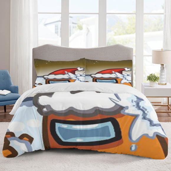 Among us Bedding Sets Cartoon Duvet Cover Lightweight 3 Piece Bet Sets for Kids Boys Girls
