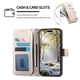 thumbnail image 5 of Funda tipo cartera FOXDOCK para Samsung Galaxy S26, estampado de diamantes, con ranuras para tarjetas, soporte y cremallera - Blanco, 5 of 6