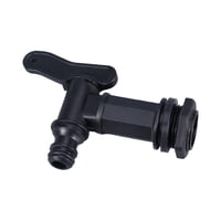 Ioensy - Grifo De Agua A Tope Negro Para Tanque De Almacenamiento De Lluvia Cubo De Almacenamiento De Jardín Grifo De Tanque Hebilla De Rosca Pp
