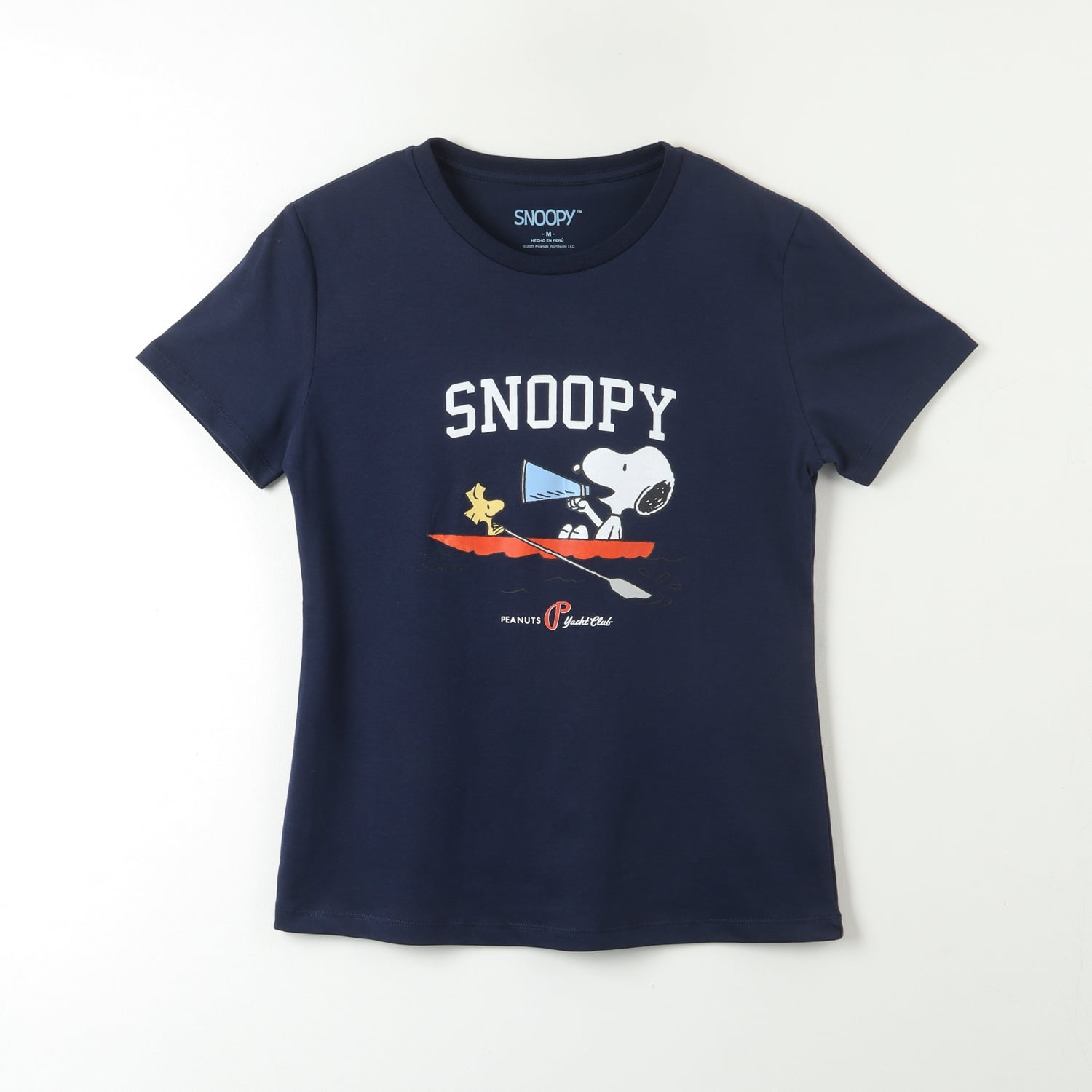 Polera Manga Corta Mujer Laugh Azul Snoopy