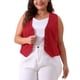 thumbnail image 4 of Chaleco de Lino sin Mangas con Botones y Bolsillos para Mujer Plus Size de Agnes Orinda 1X Rojo, 4 of 6