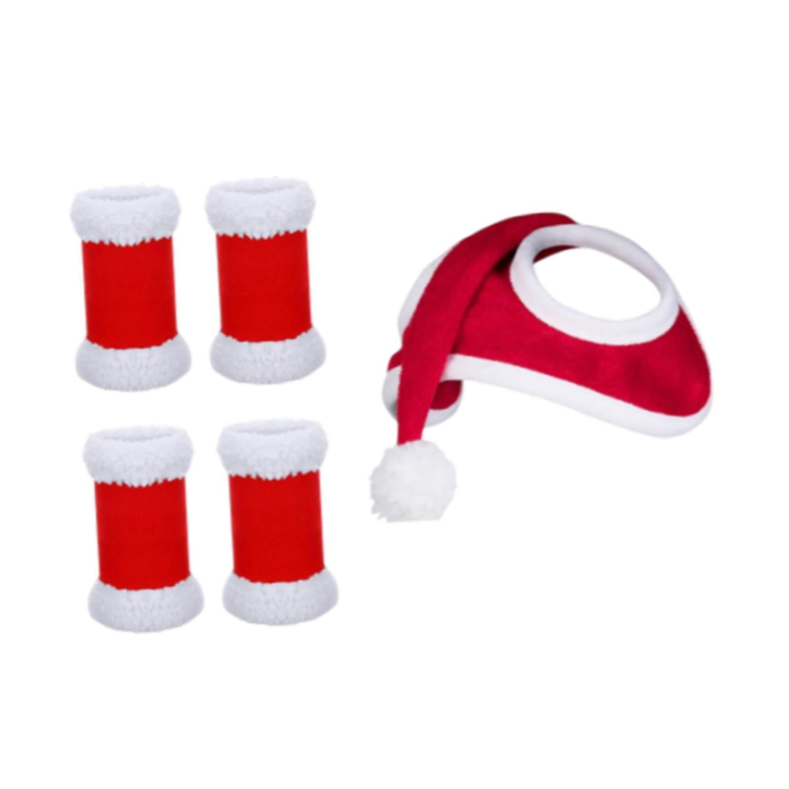 Magideal - Gorro Navideño Para Caballo, 4 Vendajes Para Patas De Caballo, Accesorios Ecuestres, Gorro Navideño Más Cálido, Protector De Piernas, Botas Para Patas 35 Cm X 43 Cm