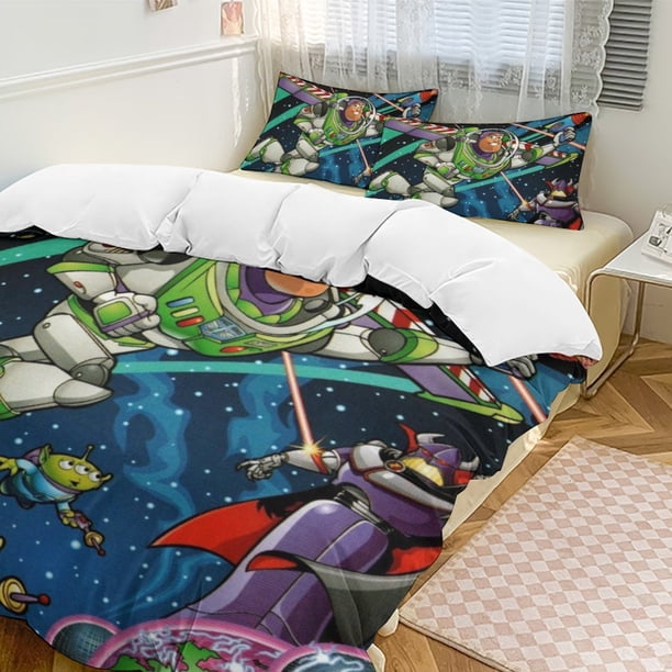 Buzz Lightyear Toy Story Bedding Comforter Sets 3-Piece Bedding Set Soft Warm Bed Set for Bedroom All Season