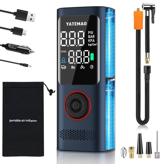 Compresor De Aire Portátil Inflador De Neumáticos Yatemao 160 Psi 25000 Mah