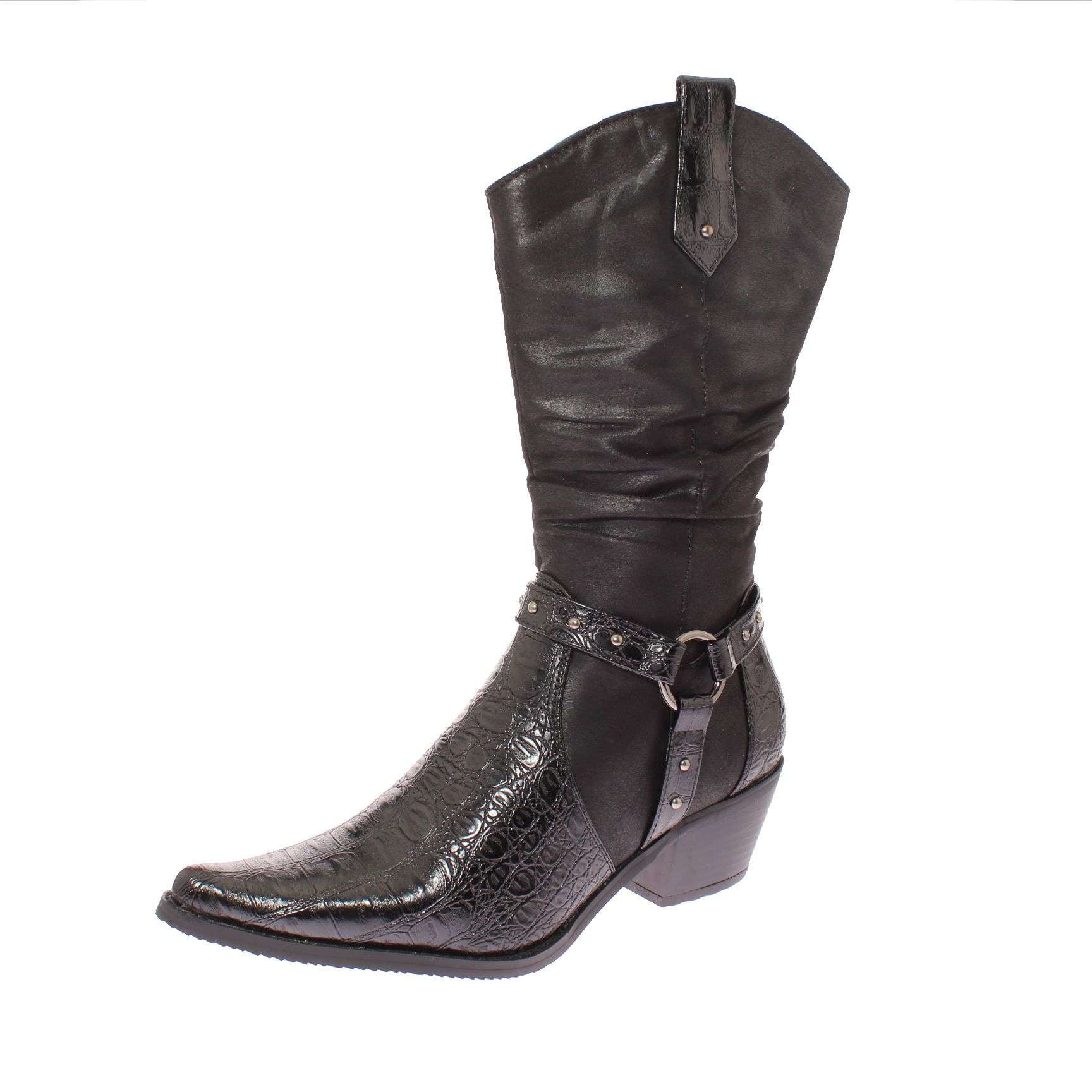 Bota Vaquera Negro Vía Franca