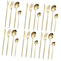 Bothyi - Juego De Cubiertos De Cocina Cubiertos Multiusos Para Vacaciones Diarias Año Nuevo Chino Dorado 24 Piezas