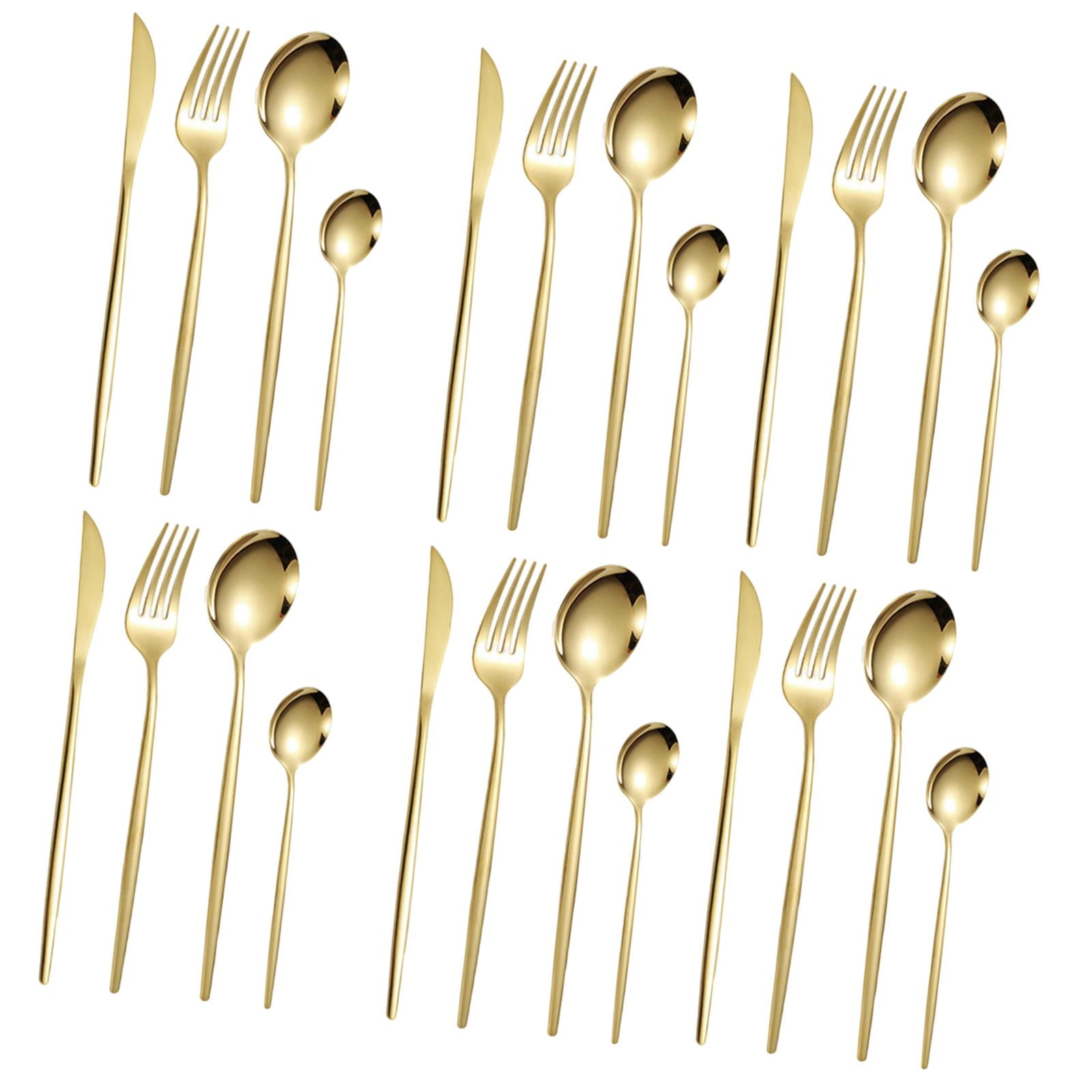 Bothyi - Juego De Cubiertos De Cocina Cubiertos Multiusos Para Vacaciones Diarias Año Nuevo Chino Dorado 24 Piezas