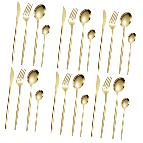 Bothyi - Juego De Cubiertos De Cocina Cubiertos Multiusos Para Vacaciones Diarias Año Nuevo Chino Dorado 24 Piezas