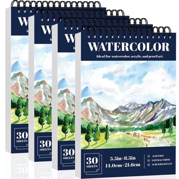 Papel de acuarela OSIMIG 14x22 cm 180 gsm (4 unidades)