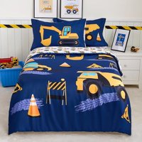 Milsleep - Joiedomi Kid Twin Comforter Set - 5 Piece Construction Vehicle Bedding Set For
