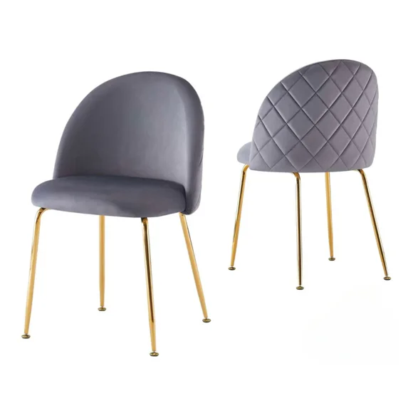 Pack De 2 Sillas Alicia Velvet Gold - Gris