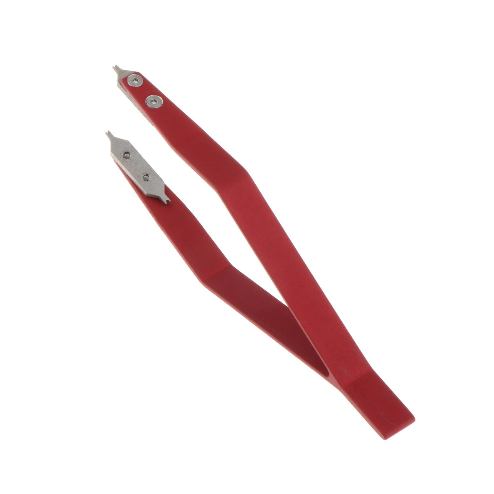 Ioensy - Alicates Para Barra De Resorte De Reloj, Herramienta De Repuesto Para Taller, Pinzas Para Barra De Resorte De Relojero, Color Rojo